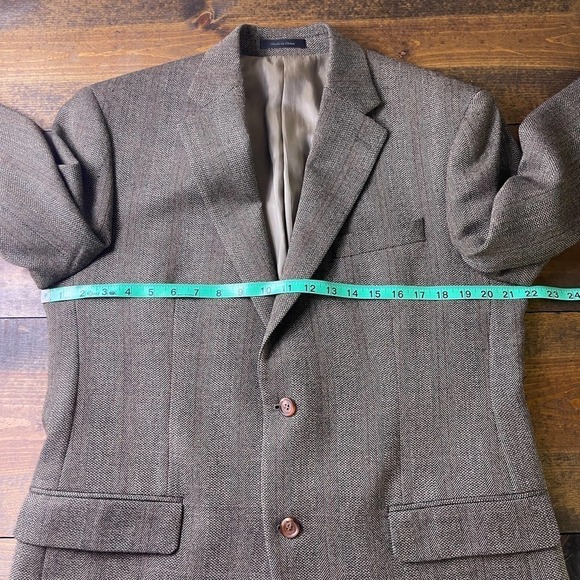 Lauren Ralph Lauren Wool Herringbone 42R Tan Brown 2 Button Blazer Sports Coat - Picture 11 of 15